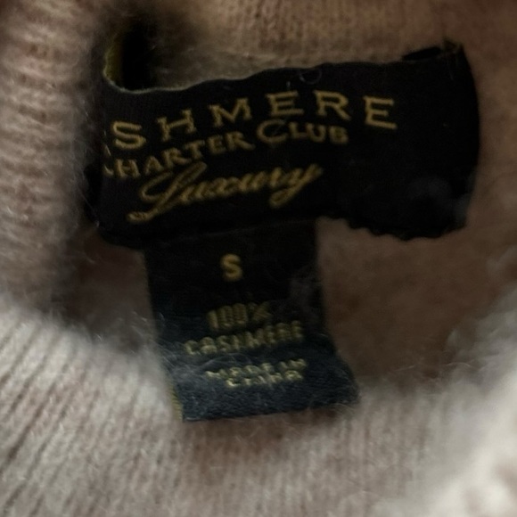 Charter club Women's Cashmere Turtleneck Sweater Beige Size XS - Picture 6 of 13